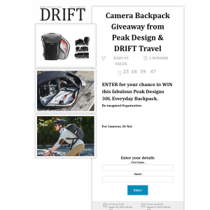 Win a Peak Designs 30L Everyday Backpack