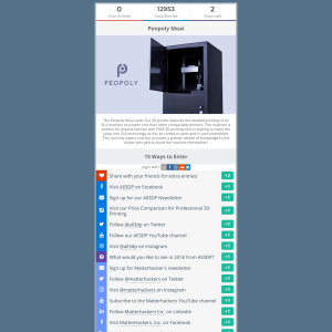 Win a Peopoly Moai Laser SLA 3D Printer