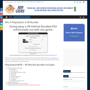 Win A Playstation 4 VR Bundle