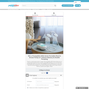 Win a Pumpables Milk Genie Portable Electric Breast Pump w/ LIthium Battery & Double Pumping