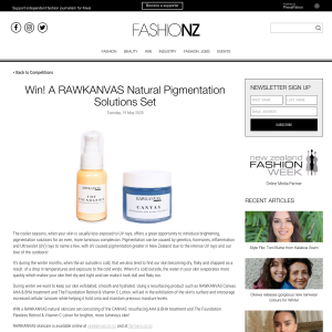 Win a Rawkanvas Natural Pigmentation Solutions Set