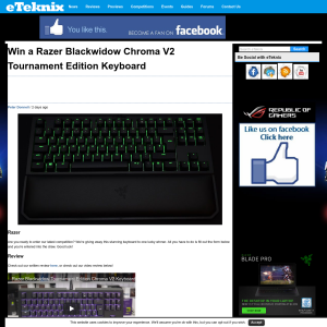 Win a Razer Blackwidow Chroma V2 Keyboard