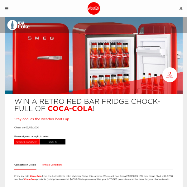 Win a Retro Red bar Fridge Chock-full of Coca-Cola