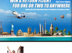 Win a return flight for one or two to anywhere