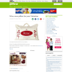 Win a rose pillow for your Valentine