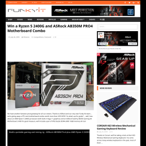 Win a Ryzen 5 2400G and ASRock AB350M PRO4 Motherboard Combo