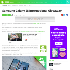 Win a Samsung Galaxy S8