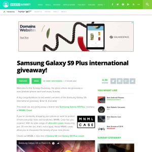 Win a Samsung Galaxy S9 Plus