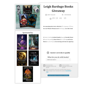 Win a selection of Leigh Bardugo Books and Swag from Sponsoring Authors