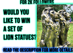 Win a set of our gold or silver Lion Statues