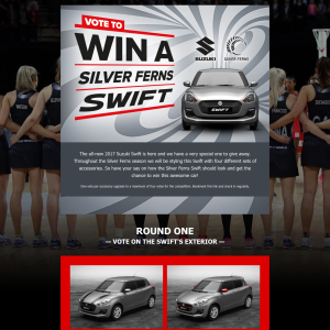Win a Silver Ferns Suzuki Swift
