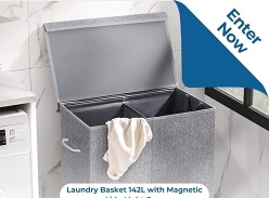 Win a Sleek 142L Laundry Basket with Magnetic Lid