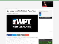 Win a spot at SKYCITY World Poker Tour