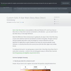 Win a Star Wars Story Xbox One X