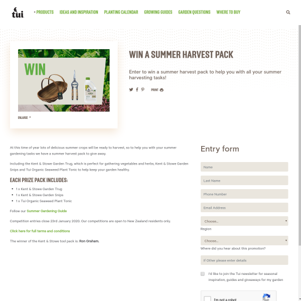 Win a Summer Harvest Pack