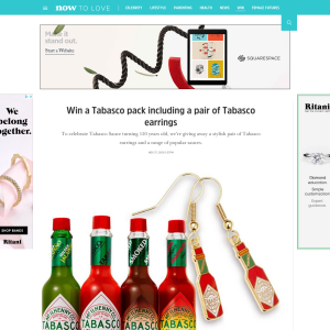 Win a Tabasco pack including a pair of Tabasco earrings