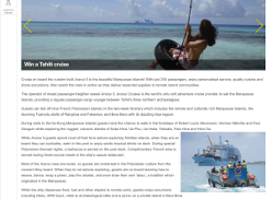 Win a Tahiti cruise