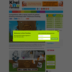 Win a terms worth of cartoon drawing workshops with Treehouse Drawing