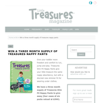 Win a three month supply of Treasures Slim Fit Nappy Pants