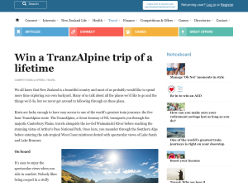 Win a TranzAlpine trip of a lifetime