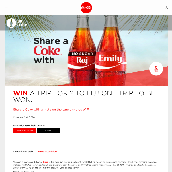 Win a Trip for 2 to Fiji