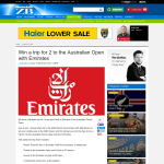 Win a trip for 2 to the Australian Open with Emirates