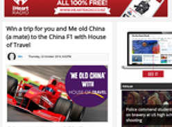 Win a trip for you and Me old China (a mate) to the China F1 with House of Travel