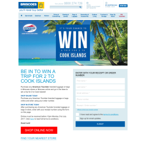 Win a trip to Cook Island