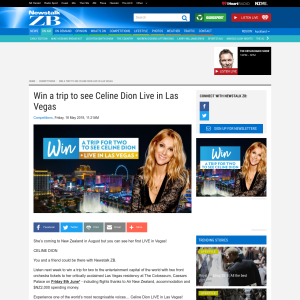 Win a trip to see Celine Dion Live in Las Vegas