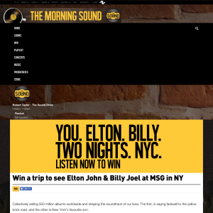 Win a trip to see Elton John & Billy Joel at MSG in NY