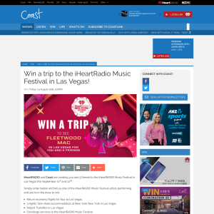Win a trip to the iHeartRadio Music Festival in Las Vegas