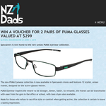 Win a voucher for 2 pairs of Puma Glasses