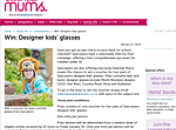 Win a voucher for two pairs of Specsavers designer kids' glasses.