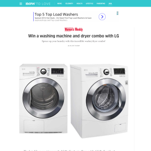 Win a washing machine and dryer combo with LG