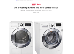 Win a washing machine and dryer combo with LG