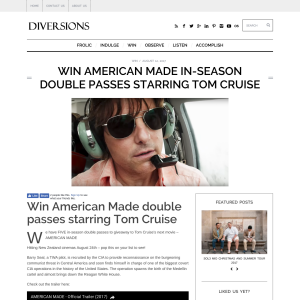 Win American Made double passes starring Tom Cruise