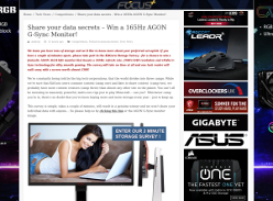 Win an AOC AGON 165Hz G-Sync Gaming LCD Monitor