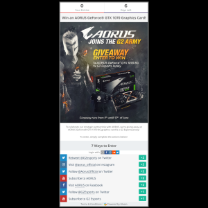 Win an AORUS GeForce® GTX 1070 Graphics Card