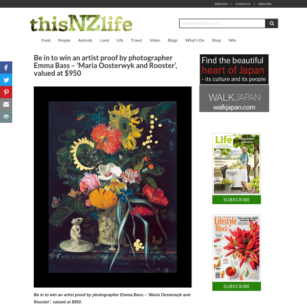 Win an artist proof by photographer Emma Bass – Maria Oosterwyk and Rooster