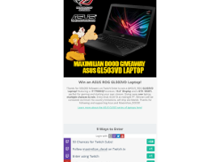Win an ASUS ROG GL503VD Laptop