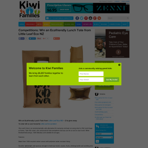 Win an Ecofriendly Lunch Tote from Little Leaf Eco NZ