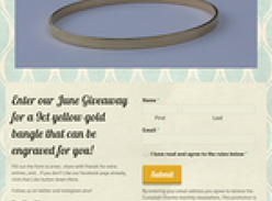 Win an engraved 9ct yellow gold bangle