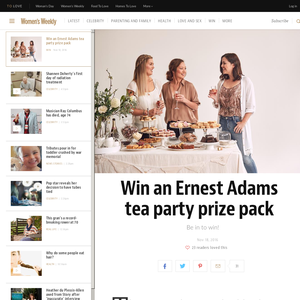Win an Ernest Adams tea party prize pack