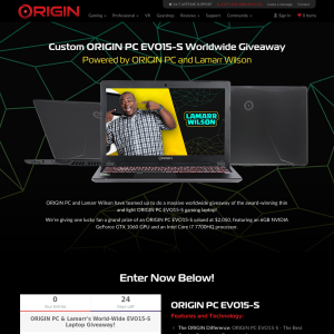 Win an EVO15-S Gaming Laptop