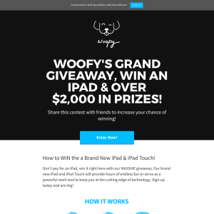 Win an iPad or other minor prizes