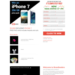 Win an iPhone 7 256gb Prize Pack - BrandLeadersGiveaway