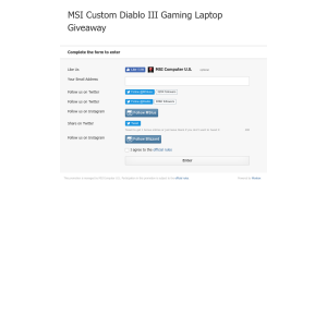 Win an MSI Custom Diablo III Gaming Laptop 