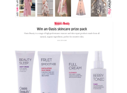 Win an Oasis skincare prize pack