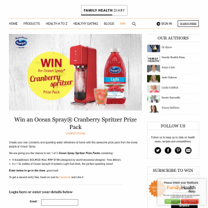 Win an Ocean Spray® Cranberry Spritzer Prize Pack