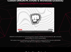 Win an ORIGIN PC EVO15-S Gaming Laptop